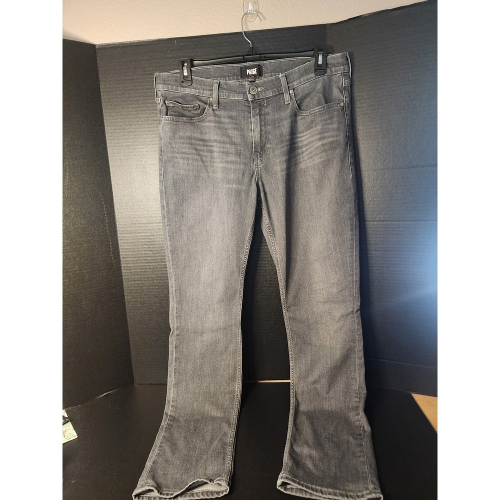 PAIGE Lennox Slim Fit Jeans Mens 35 Mickells Grey Denim M653743-3407